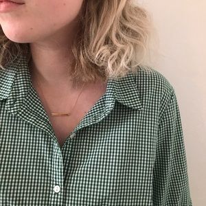 Green collared blouse